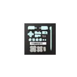 Replacement ABXY L R D Pad Cross Button Full Button Set & Sticker & Conductive Button Pad & Stylus Touch Pen For DS Lite NDSL Console Light Blue