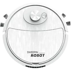 Automatic Robotic Vacuum Cleaner - Rechargeable Household Robotic Vacuum Cleaner Intelligent Sweeping Robot Easy To Operate Robotic Vacuum Cleaner Floor Cleaning, Ideal For Pet Hair Hard Floor White