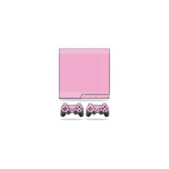 MightySkins Skin Compatible With Sony Playstation 3 PS3 Slim Skins + 2 Controller Skins Sticker Solid Pink