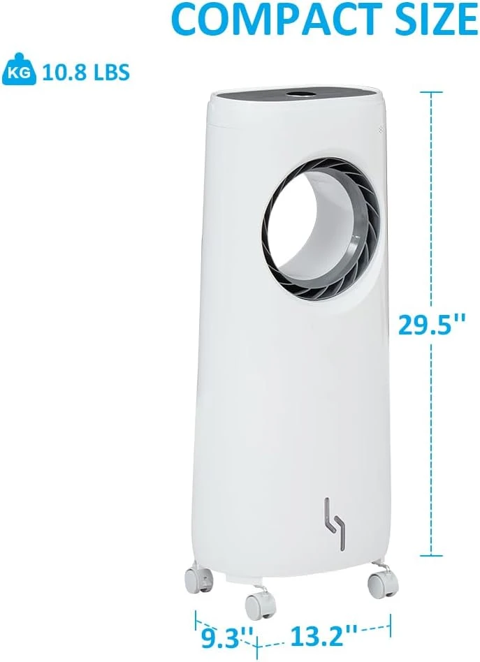 HLXZN Evaporative Air Cooler W/3 Speeds, 8,000 BTU Portable Air Cooler W/Remote Control, 12H Timer Evaporative Cooler W/Remote Control White 9 HLXZN Evaporative Air Cooler W/3 Speeds, 8,000 BTU Portable Air Cooler W/Remote Control, 12H Timer Evaporative Cooler W/Remote Control White - Image 9