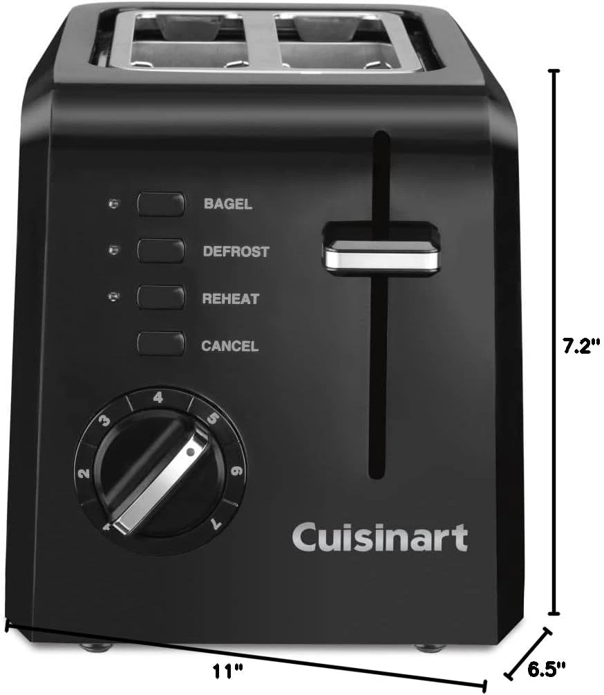 Cuisinart CPT-122BK 2-Slice Compact Plastic Toaster, Black 5 Cuisinart CPT-122BK 2-Slice Compact Plastic Toaster, Black - Image 5