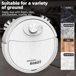 Automatic Robotic Vacuum Cleaner - Rechargeable Household Robotic Vacuum Cleaner Intelligent Sweeping Robot Easy To Operate Robotic Vacuum Cleaner Floor Cleaning, Ideal For Pet Hair Hard Floor White -Appliantrix Cheap Store 512qRMZL1 L. AC US1000