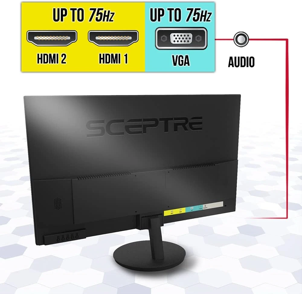 Sceptre 27-Inch FHD LED Gaming Monitor 75Hz 2X HDMI VGA Build-in Speakers, Ultra Slim Metal Black 5 Sceptre 27-Inch FHD LED Gaming Monitor 75Hz 2X HDMI VGA Build-in Speakers, Ultra Slim Metal Black - Image 5