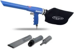 Sakai Air Powered Vacuum Kit 2 In 1 Function Air Vacuum Blow Gun And Suction Vacuum Pneumatic Vacuum Cleaner Kit With 3 Type Tube And Rotatable Brush