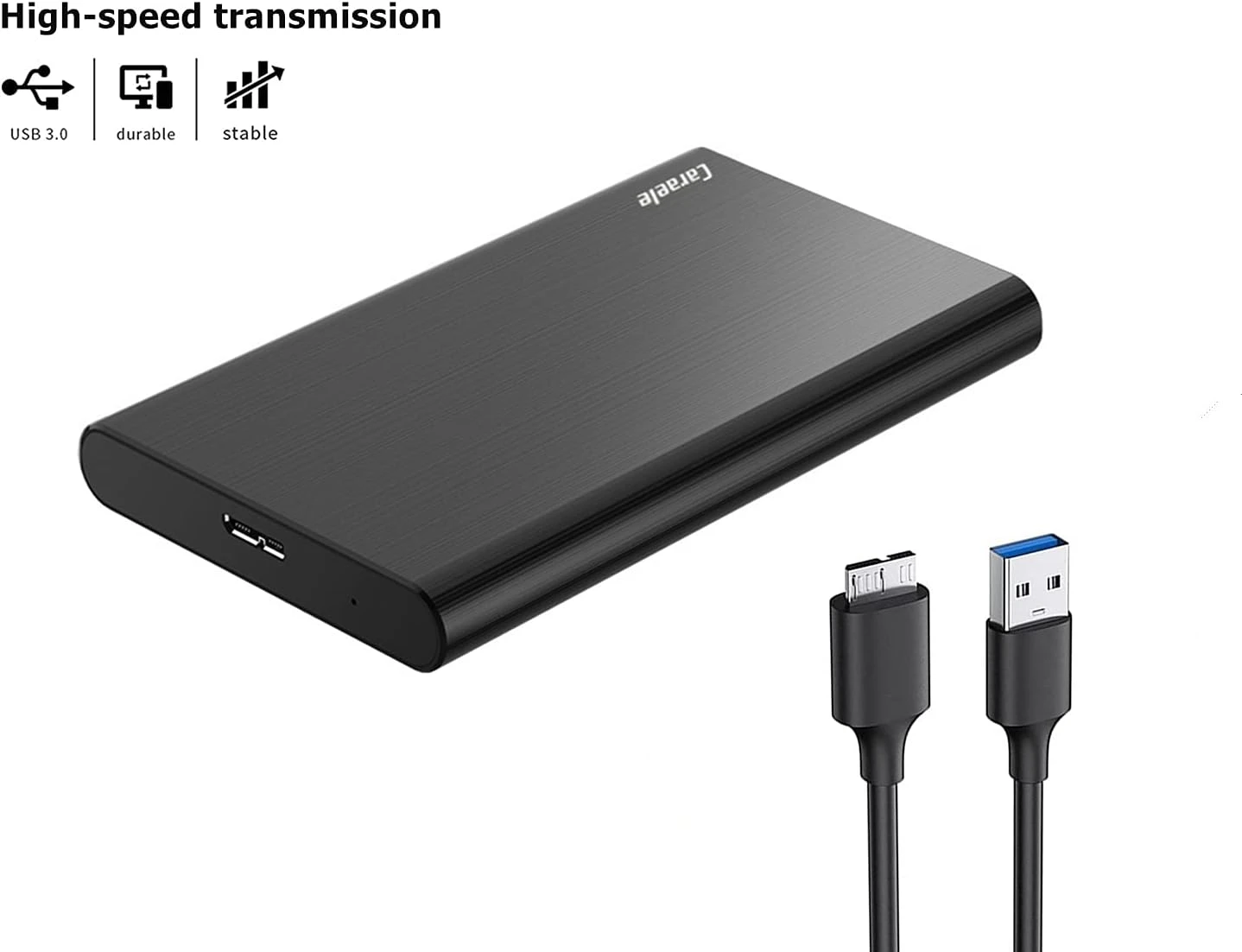 Caraele 750GB Ultra Slim Portable External Hard Drive USB3.0 HDD Storage Compatible For PC, Desktop, Laptop, MacBook, Chromebook, Xbox One, Xbox 360, PS4 (Black) 2 Caraele 750GB Ultra Slim Portable External Hard Drive USB3.0 HDD Storage Compatible For PC, Desktop, Laptop, MacBook, Chromebook, Xbox One, Xbox 360, PS4 (Black) - Image 2