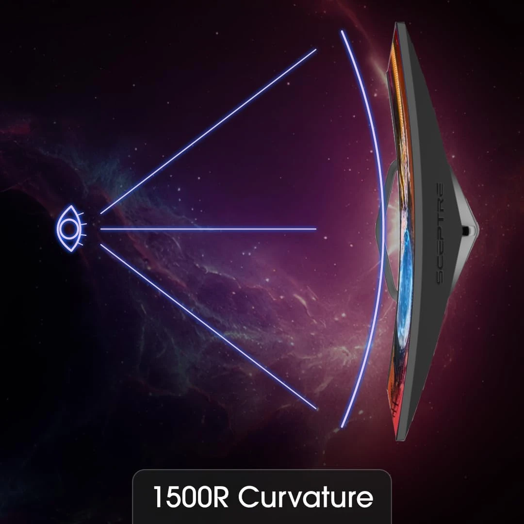 Sceptre Curved 24.5-inch Gaming Monitor Up To 240Hz 1080p R1500 1ms DisplayPort X2 HDMI X2 Blue Light Shift Build-in Speakers, Machine Black 2023 (C255B-FWT240) 7 Sceptre Curved 24.5-inch Gaming Monitor Up To 240Hz 1080p R1500 1ms DisplayPort X2 HDMI X2 Blue Light Shift Build-in Speakers, Machine Black 2023 (C255B-FWT240) - Image 7