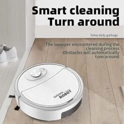Automatic Robotic Vacuum Cleaner - Rechargeable Household Robotic Vacuum Cleaner Intelligent Sweeping Robot Easy To Operate Robotic Vacuum Cleaner Floor Cleaning, Ideal For Pet Hair Hard Floor White -Appliantrix Cheap Store 51OdHYiR aL. AC US1000