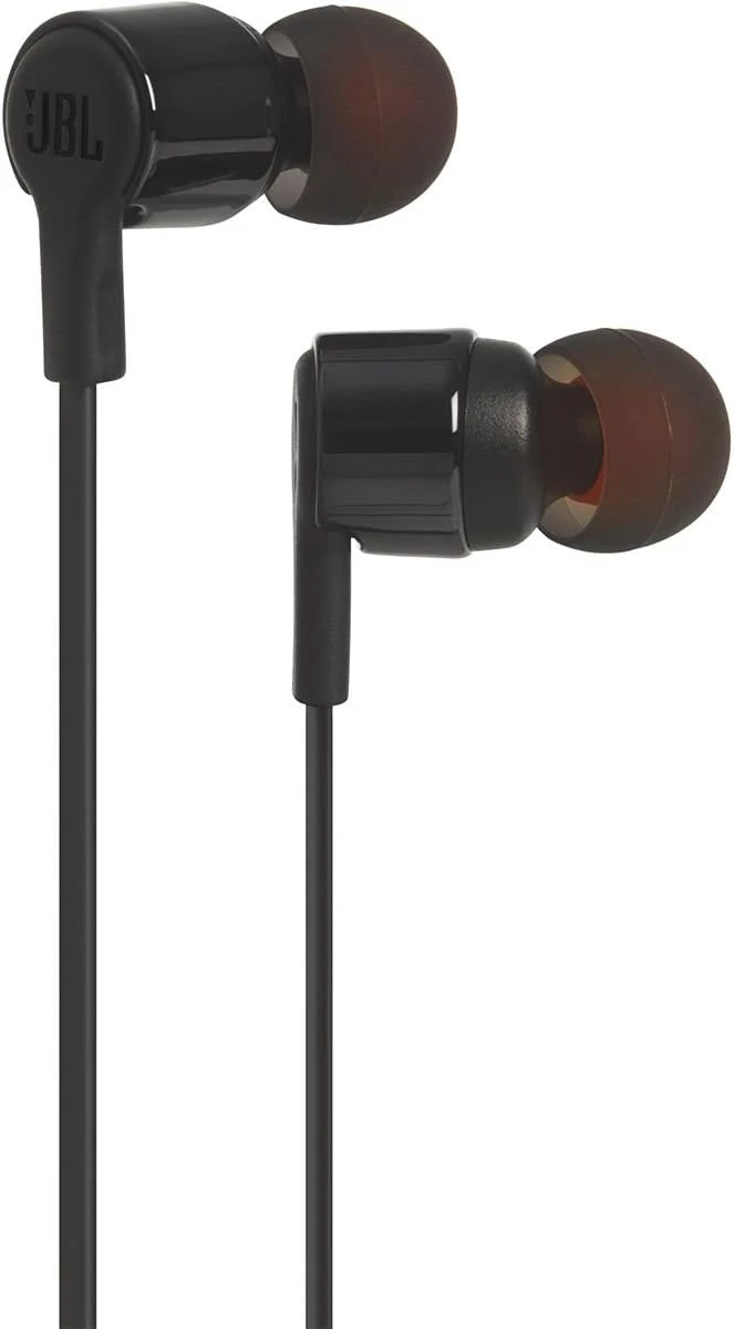 JBL T210 Signature Sound Pure Bass Headphones In Ear Earphones With Microphone Black 2 JBL T210 Signature Sound Pure Bass Headphones In Ear Earphones With Microphone Black - Image 2