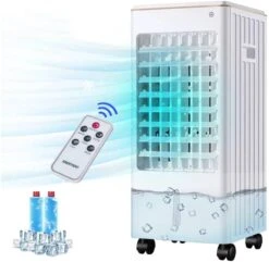 Portable Evaporative Air Cooler Fan Anion Humidify With Remote Control For Indoor Home Office Dorms