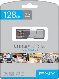 PNY 128GB Turbo Attache 3 USB 3.0 Flash Drive, GREY -Appliantrix Cheap Store 51Talr 4FRL. AC SL1000