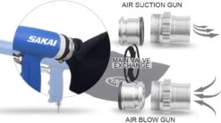 Sakai Air Powered Vacuum Kit 2 In 1 Function Air Vacuum Blow Gun And Suction Vacuum Pneumatic Vacuum Cleaner Kit With 3 Type Tube And Rotatable Brush -Appliantrix Cheap Store 51UrEXTL1HL. AC SL1000