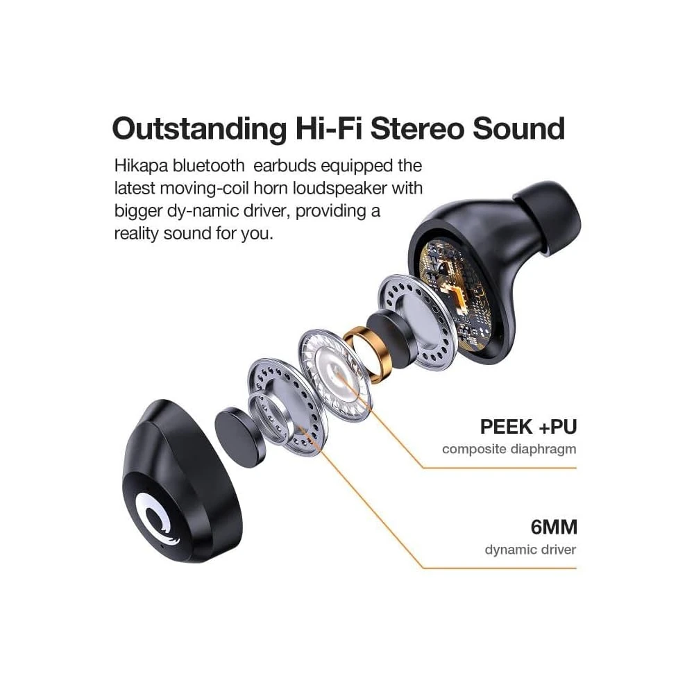 Hikapa X9 Wireless Earbuds Bluetooth 5.3 Headphones Waterproof Stereo Earphones In Ear Touch Control With Microphone Headset With Deep Bass For Sport, Gaming And Running(Black) 5 Hikapa X9 Wireless Earbuds Bluetooth 5.3 Headphones Waterproof Stereo Earphones In Ear Touch Control With Microphone Headset With Deep Bass For Sport, Gaming And Running(Black) - Image 5