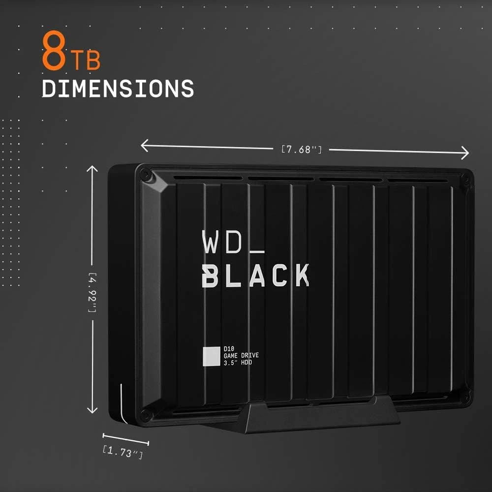 WD_BLACK 8TB D10 Game Drive - Portable External Hard Drive HDD Compatible With Playstation, Xbox, PC, Mac - WDBA3P0080HBK-NESN 2 WD_BLACK 8TB D10 Game Drive - Portable External Hard Drive HDD Compatible With Playstation, Xbox, PC, Mac - WDBA3P0080HBK-NESN - Image 2