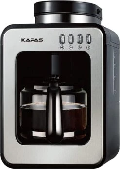 KAPAS Mini Automatic Coffee Machine With Grinding Function, Programmable Timer Mode And Keep Warm Plate, 0.6L Capacity, 600W