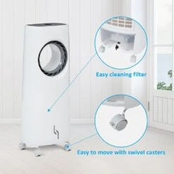 HLXZN Evaporative Air Cooler W/3 Speeds, 8,000 BTU Portable Air Cooler W/Remote Control, 12H Timer Evaporative Cooler W/Remote Control White 16 HLXZN Evaporative Air Cooler W/3 Speeds, 8,000 BTU Portable Air Cooler W/Remote Control, 12H Timer Evaporative Cooler W/Remote Control White -Appliantrix Cheap Store 51bx4RGESL. AC SL1000