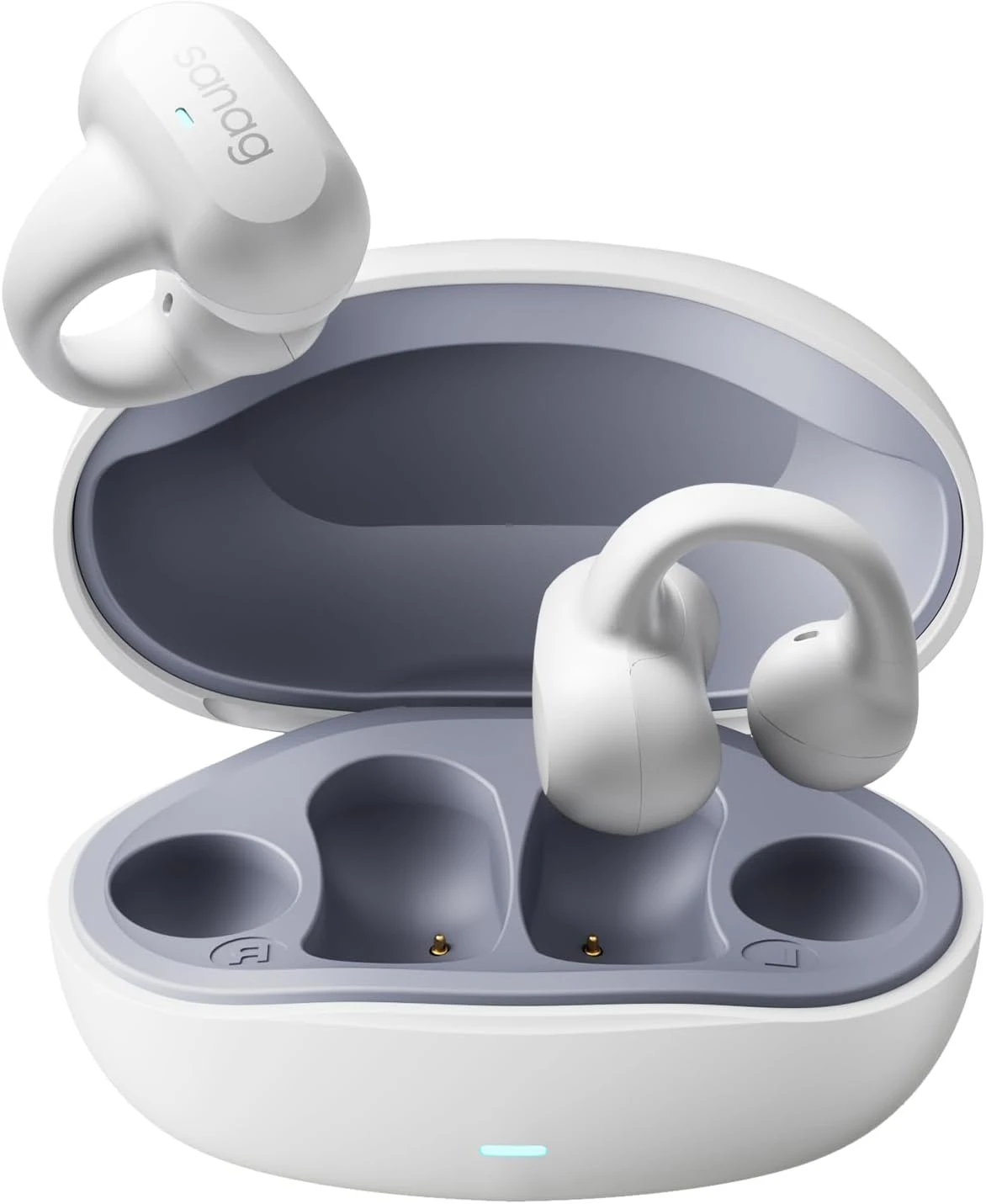 Sanag Earring Wireless Earbuds Bluetooth 5.3 With Charging Case|Open Ear Headphones Compatible With IPhone/Samsung Phone For Men,Women,and Kids-White 1 Sanag Earring Wireless Earbuds Bluetooth 5.3 With Charging Case|Open Ear Headphones Compatible With IPhone/Samsung Phone For Men,Women,and Kids-White