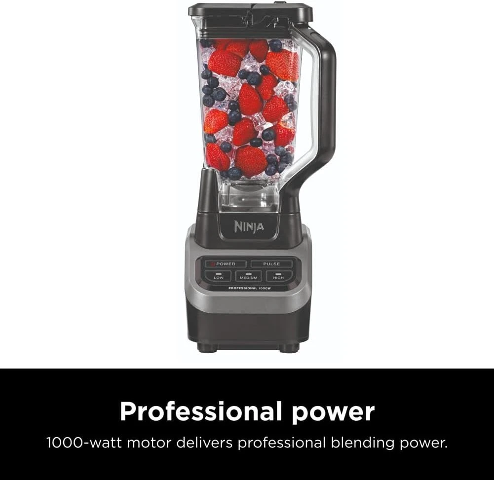Ninja BL610 Professional 72 Oz Countertop Blender With 1000-Watt Base And Total Crushing Technology For Smoothies, Ice And Frozen Fruit, Black, 9.5 In L X 7.5 In W X 17 In H 2 Ninja BL610 Professional 72 Oz Countertop Blender With 1000-Watt Base And Total Crushing Technology For Smoothies, Ice And Frozen Fruit, Black, 9.5 In L X 7.5 In W X 17 In H - Image 2