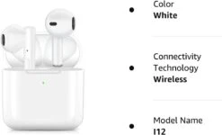 Wireless Earbuds Bluetooth Headphones IPX7 Waterproof Bluetooth Earbuds 30H Playtime Headset With Charging Case Wireless Bluetooth Earphones With Mic For IPhone/Samsung/Android (White) -Appliantrix Cheap Store 51eFmo uh L. AC SL1500