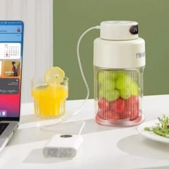 Small Juicer Portable Juicer Household Juicing Cup Multifunctional Electric Juicer Fried Fruit Juice (Color : White, Size : 500ml) -Appliantrix Cheap Store 51ghtEn9lVL. AC SL1024