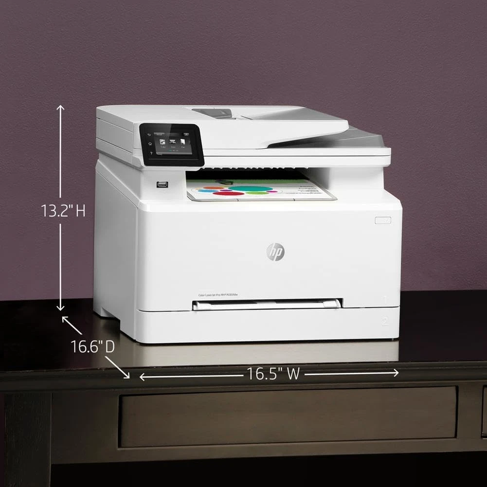 HP Color LaserJet Pro M283fdw Wireless All-in-One Laser Printer, Remote Mobile Print, Scan & Copy, Duplex Printing, Works With Alexa (7KW75A), White 11 HP Color LaserJet Pro M283fdw Wireless All-in-One Laser Printer, Remote Mobile Print, Scan & Copy, Duplex Printing, Works With Alexa (7KW75A), White - Image 11
