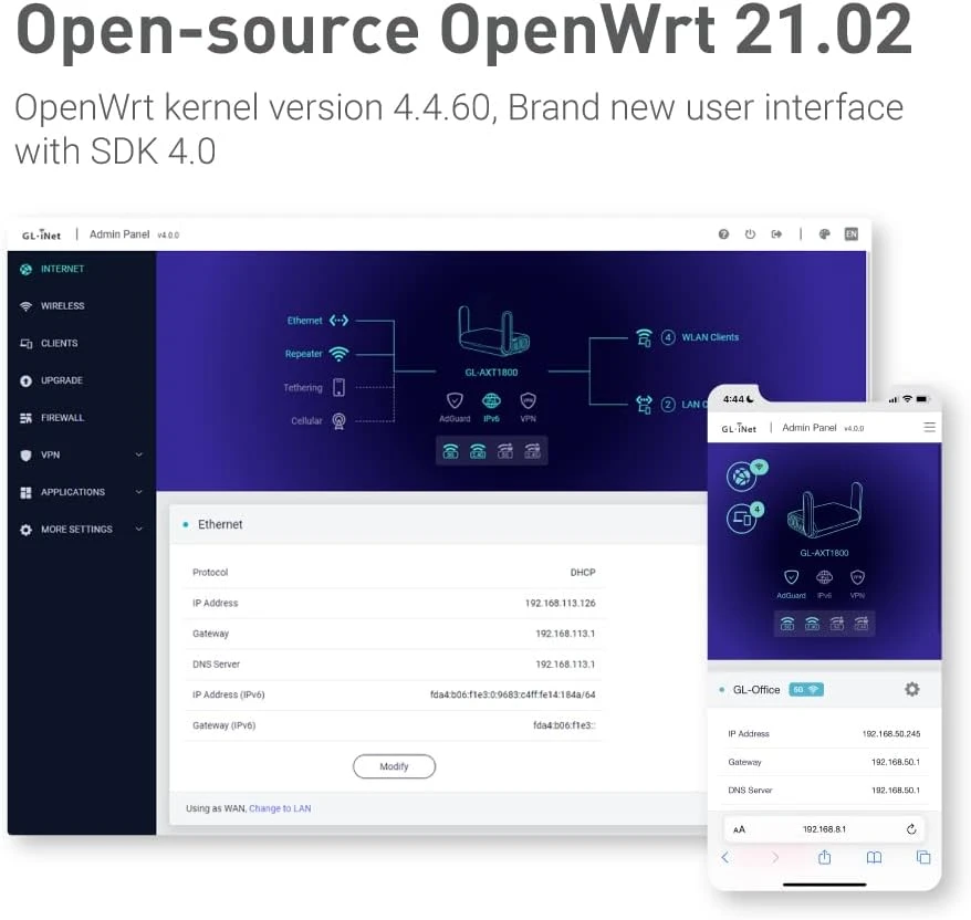 GL.iNet GL-AXT1800 (Slate AX) Pocket-Sized Wi-Fi 6 Gigabit Travel Router, Extender/Repeater For Hotel&Public Network, VPN Client&Server, OpenWrt, Adguard Home, USB 3.0, Network Storage, TF Card Slot 5 GL.iNet GL-AXT1800 (Slate AX) Pocket-Sized Wi-Fi 6 Gigabit Travel Router, Extender/Repeater For Hotel&Public Network, VPN Client&Server, OpenWrt, Adguard Home, USB 3.0, Network Storage, TF Card Slot - Image 5