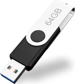 GENERIC 64GB USB Flash Drive, Metal Spinning USB 2.0 Drive, High-Speed Data Transfer, Compatible With PC/Laptop/Mac