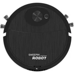 Automatic Robot Vacuum Cleaner - Rechargeable Household Robot Vacuum Cleaner Smart Sweeping Mopping Robot Easy Operation Robotic Vacuums Floor Cleaning Machine-Black