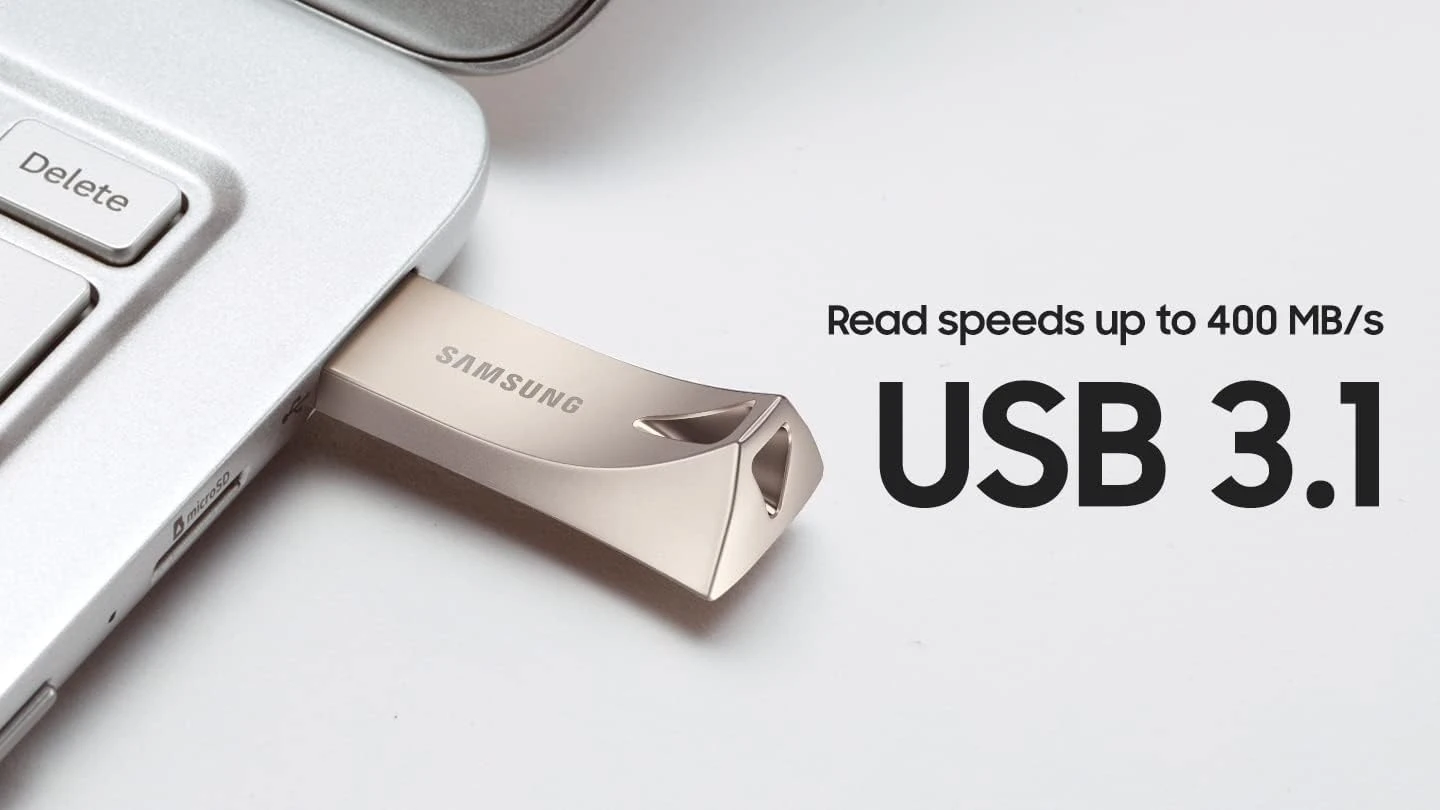 SAMSUNG BAR Plus 256GB - 400MB/s USB 3.1 Flash Drive Champagne Silver (MUF-256BE3/AM) 5 SAMSUNG BAR Plus 256GB - 400MB/s USB 3.1 Flash Drive Champagne Silver (MUF-256BE3/AM) - Image 5