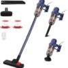 EFSHREE Vacuum Cleaner, Corded Stick Handheld Vacuums 17KPA Powerful Suction 600W Motor, Lightweight Vacuum Cleaners For Pet Hair Floor & Carpet (Navy)