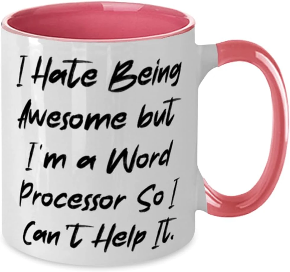 GENERIC Funny Word Processor Two Tone 11oz Mug, I Hate Being Awesome But I'm A Word, Present For Men Women, Funny Gifts From Boss, Gifts For Doctors, Gifts For Lawyers, Gifts For Accountants, Gifts For 2 GENERIC Funny Word Processor Two Tone 11oz Mug, I Hate Being Awesome But I'm A Word, Present For Men Women, Funny Gifts From Boss, Gifts For Doctors, Gifts For Lawyers, Gifts For Accountants, Gifts For - Image 2