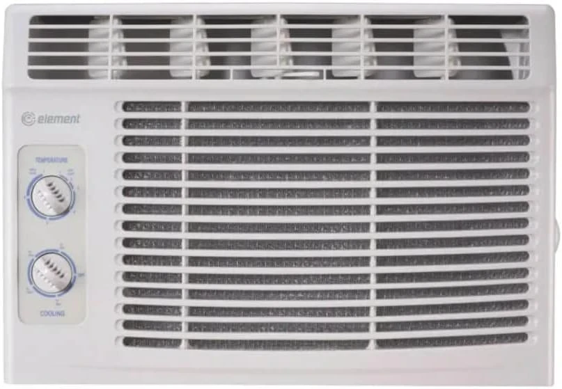 GENERIC Element 5,000 BTU Window Air Conditioner 2 Way Cooling & Fan Speeds, 2-Air Deflection, With Manual Controls, 115V, White 1 GENERIC Element 5,000 BTU Window Air Conditioner 2 Way Cooling & Fan Speeds, 2-Air Deflection, With Manual Controls, 115V, White