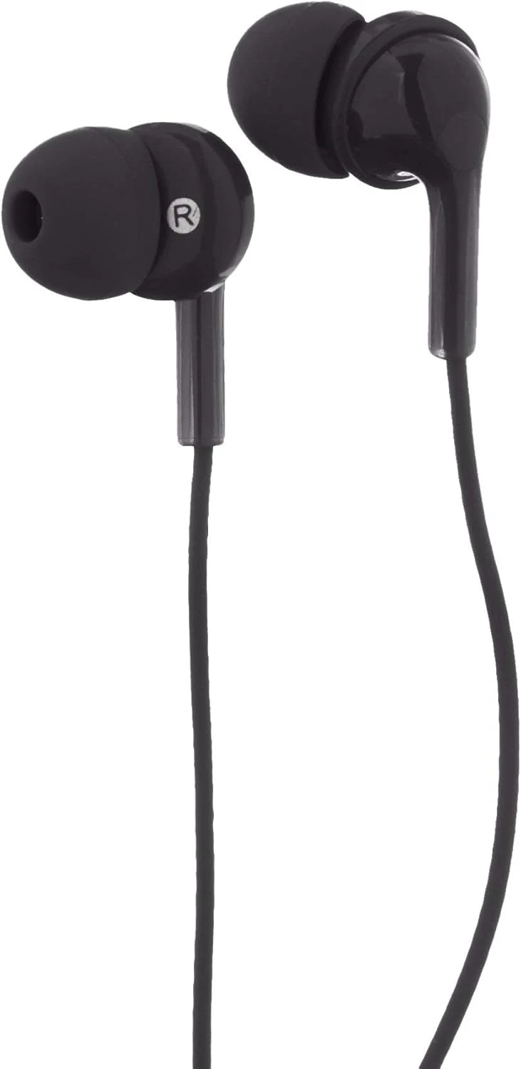 Amazon Basics In Ear Wired Headphones, Earbuds With Microphone No Wireless Technology, Black, 0.96 X 0.56 X 0.64in 1 Amazon Basics In Ear Wired Headphones, Earbuds With Microphone No Wireless Technology, Black, 0.96 X 0.56 X 0.64in