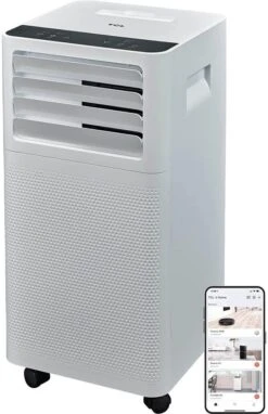 TCL H5P24W 7,500 BTU Portable Air Conditioner, Cools Up To 200 Sq. Ft, Works As Dehumidifier & Fan, Remote Control & Window Kit Included, Alexa And Google Assistant Compatible, White