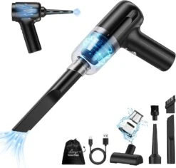 Lovyi Mini Car Vacuum Cleaner, Handheld Vacuum Cordless,2 in 1 Rechargeable Vacuum Cleaner & Blower,Small Wireless Car Vacuum with 6000Pa Suction Power,Dust Buster,Portable Hoover Vacuum for Car Home