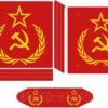 USSR Communism Flag Sticker Skin For PS-4 Slim Console And Controller Full Wrap Skin Protector Cover Compatible With PS-4 Pro