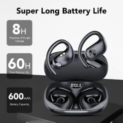 FAMOO Open Ear Headphones, Bluetooth Headphones 5.3, 60H Playtime, True Open Ear Earbuds With Reducing Hearing Loss, Deep Bass, LED Display, IPX7 Waterproof, Wireless Earbuds For Meeting, Driving -Appliantrix Cheap Store 611ShviujHL. AC SL1500