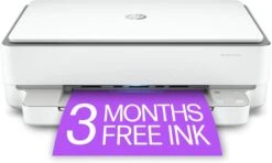 HP ENVY 6055e Wireless Color Inkjet Printer, Print, Scan, Copy, Easy Setup, Mobile Printing, Best For Home, Instant Ink With HP+,white