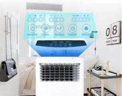 25" Portable Evaporative Air Cooler, 2-IN-1 Air Conditioner Fan For Room With Natural Cooling Fan & Humidifier, 3-Speed Wind, Remote Control, 7H Timer, 70° Oscillation, 15L Water Tank For Home Kitchen 16 25" Portable Evaporative Air Cooler, 2-IN-1 Air Conditioner Fan For Room With Natural Cooling Fan & Humidifier, 3-Speed Wind, Remote Control, 7H Timer, 70° Oscillation, 15L Water Tank For Home Kitchen -Appliantrix Cheap Store 6142SdWX9WL. AC SL1000