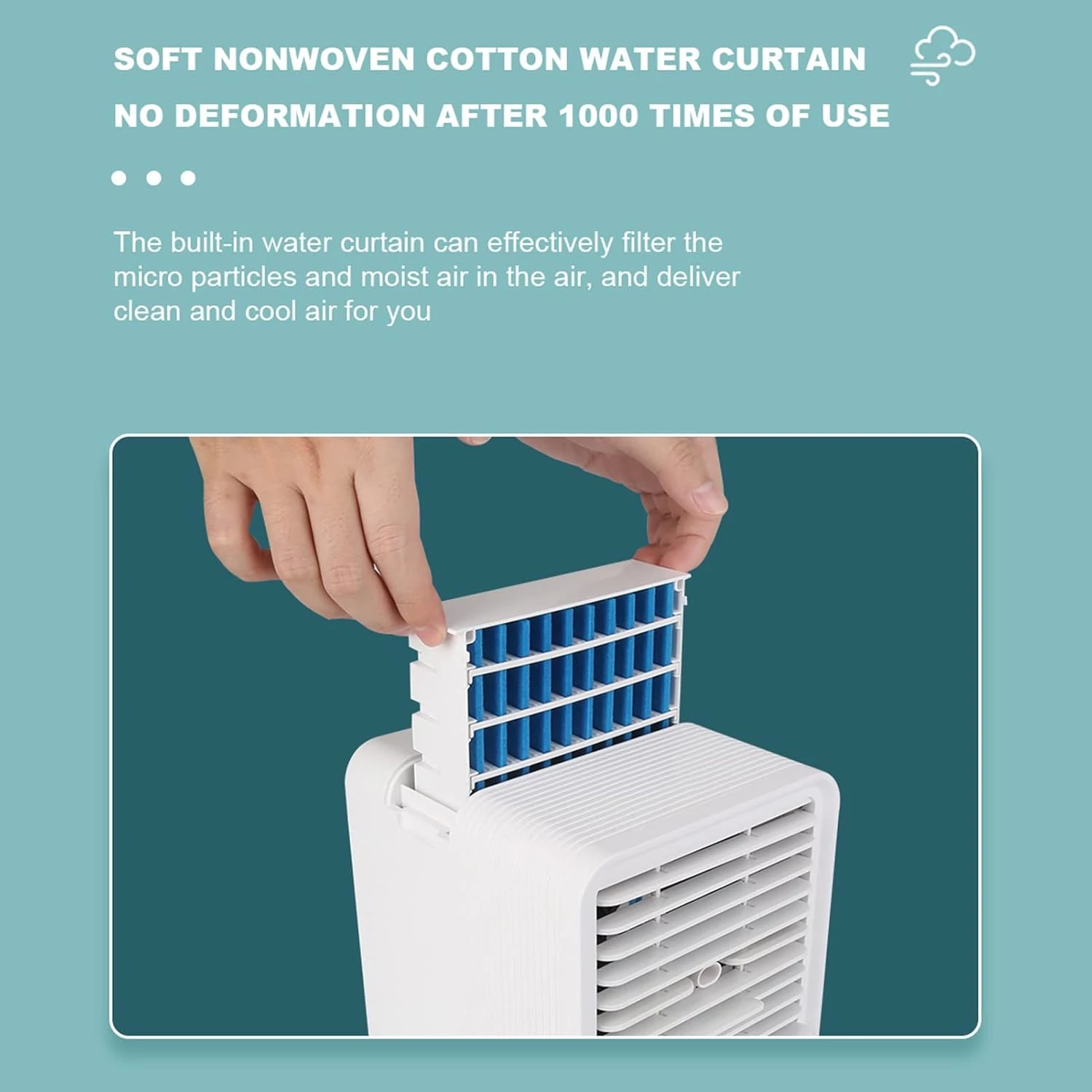 Replacement Filter For Portable Air Conditioner, Washable And Reusable Air Personal Space Cooler Replacement Cooling Filter, Highly Absorbent Air Cooler Filters With Pull Up Design 4 Replacement Filter For Portable Air Conditioner, Washable And Reusable Air Personal Space Cooler Replacement Cooling Filter, Highly Absorbent Air Cooler Filters With Pull Up Design - Image 4