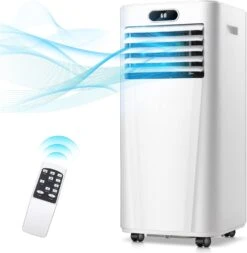 Kismile 8,000BTU Portable Air Conditioner With Built-in Dehumidifier Function, Fan Mode,Portable Ac Unit With Remote Control, Floor Air Conditioner For Room, Office, Dorm, Bedroom, White