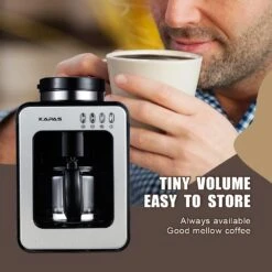 KAPAS Mini Automatic Coffee Machine With Grinding Function, Programmable Timer Mode And Keep Warm Plate, 0.6L Capacity, 600W -Appliantrix Cheap Store 6156mQEIOYL. AC SL1000