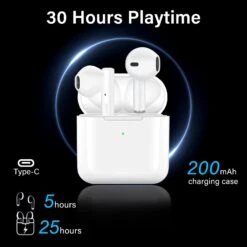 Wireless Earbuds Bluetooth Headphones IPX7 Waterproof Bluetooth Earbuds 30H Playtime Headset With Charging Case Wireless Bluetooth Earphones With Mic For IPhone/Samsung/Android (White) -Appliantrix Cheap Store 616t0VltG1L. AC SL1500