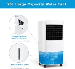 GOFLAME Evaporative Air Cooler, 3-in-1 Portable Air Cooling Fan With Remote Control, 5.3 Gal Water Tank, 2 Ice Packs, 7.5H Timer, Air Humidifier With 4 Speeds & 3 Wind Modes For Home, Office 17 GOFLAME Evaporative Air Cooler, 3-in-1 Portable Air Cooling Fan With Remote Control, 5.3 Gal Water Tank, 2 Ice Packs, 7.5H Timer, Air Humidifier With 4 Speeds & 3 Wind Modes For Home, Office -Appliantrix Cheap Store 617y4BIEKkL. AC SL1500