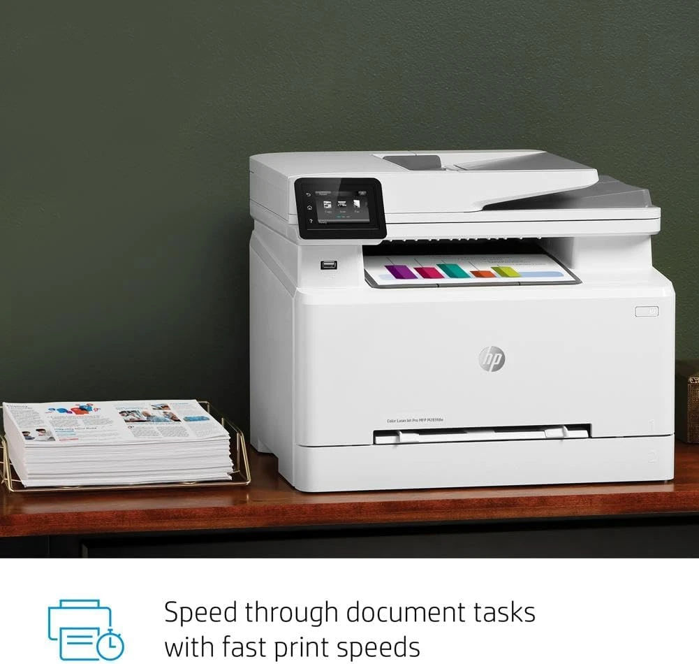 HP Color LaserJet Pro M283fdw Wireless All-in-One Laser Printer, Remote Mobile Print, Scan & Copy, Duplex Printing, Works With Alexa (7KW75A), White 4 HP Color LaserJet Pro M283fdw Wireless All-in-One Laser Printer, Remote Mobile Print, Scan & Copy, Duplex Printing, Works With Alexa (7KW75A), White - Image 4