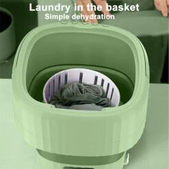Portable Washing Machine, 9l Large Capacity, Foldable Washing Machine Suitable For Washing Small Clothes, Baby Clothes, Underwear, Socks, Pet Supplies, Apartments, Camping, Rv Travel Laundry- Green -Appliantrix Cheap Store 61CwWnAJW8L. AC SL1500