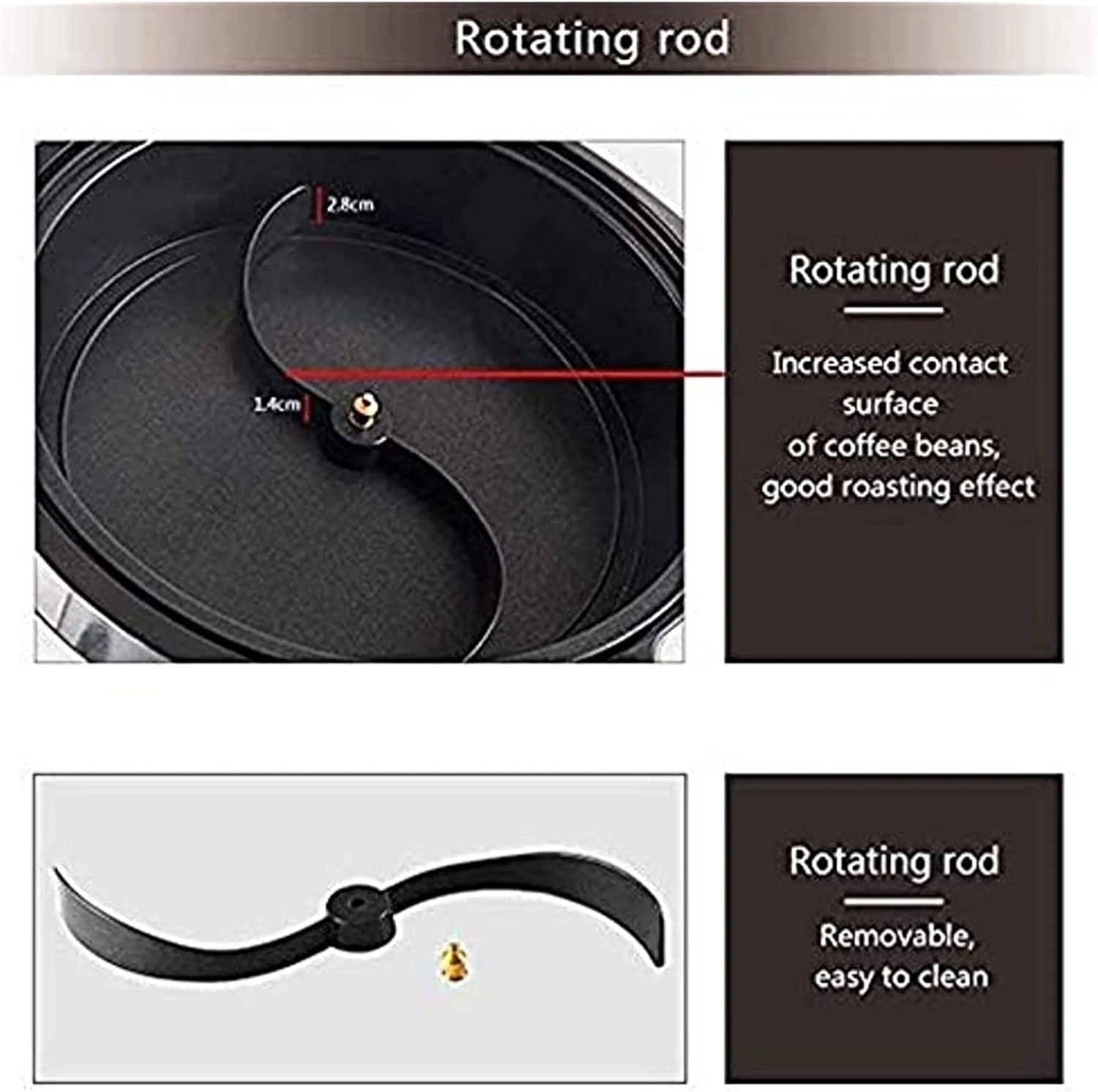 TEmkin 1800W Coffee Bean Roaster Coffee Roaster Machine High Capacity Bevel Design With Temperature Adjustment Roaster Cereal Coffee Machine Household Baking Machine 5 TEmkin 1800W Coffee Bean Roaster Coffee Roaster Machine High Capacity Bevel Design With Temperature Adjustment Roaster Cereal Coffee Machine Household Baking Machine - Image 5