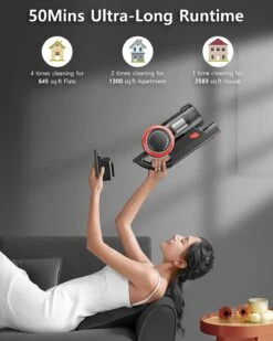 ORFELD Cordless Vacuum Cleaner,30KPa Powerful Suction Stick Vacuum, 50Mins Runtime Wireless Handheld Vacuum With 6 In 1 Ultra-Quiet Lightweight Vacuum For Deep Clean Hair, Hard Floor, Carpet, Car -Appliantrix Cheap Store 61DO9aGQ3iL. AC SL1500