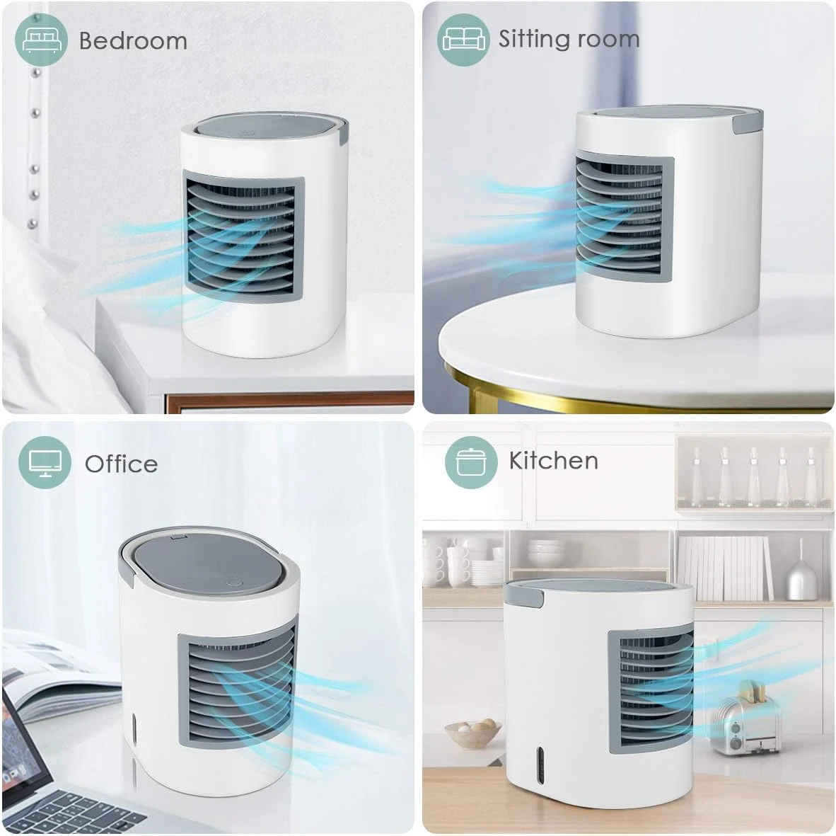 Portable Space Air Conditioner, Evaporative Personal Desk Fan, Quiet Air Cooler Misting Fan, Cordless 3 In 1 USB Air Cooler Desk Fan With Portable Handle For Home Room Office 5 Portable Space Air Conditioner, Evaporative Personal Desk Fan, Quiet Air Cooler Misting Fan, Cordless 3 In 1 USB Air Cooler Desk Fan With Portable Handle For Home Room Office - Image 5