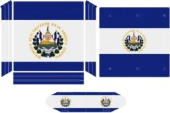 El Salvador Flag Sticker Skin For PS-4 Slim Console And Controller Full Wrap Skin Protector Cover Compatible With PS-4 Pro
