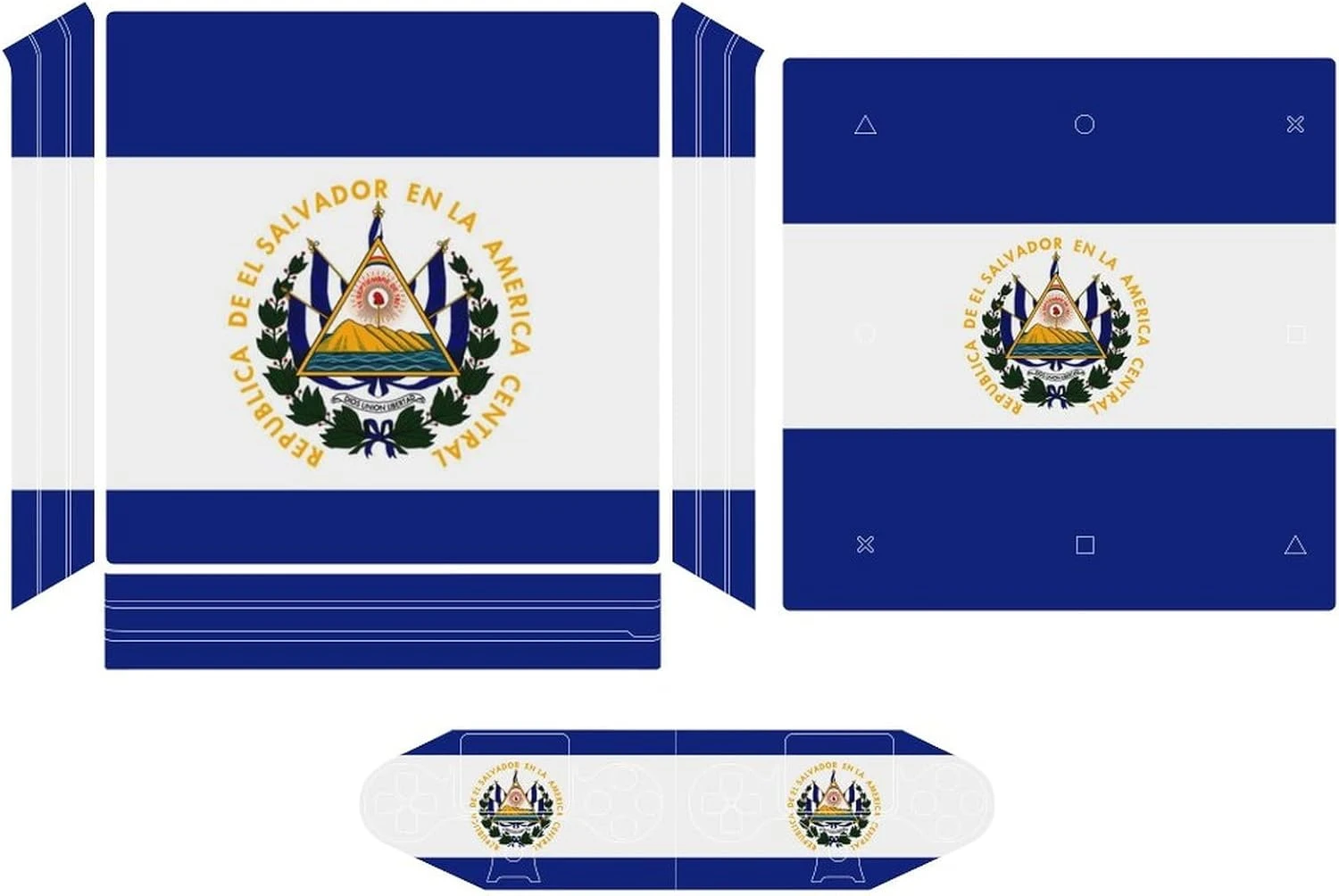 El Salvador Flag Sticker Skin For PS-4 Slim Console And Controller Full Wrap Skin Protector Cover Compatible With PS-4 Pro 1 El Salvador Flag Sticker Skin For PS-4 Slim Console And Controller Full Wrap Skin Protector Cover Compatible With PS-4 Pro